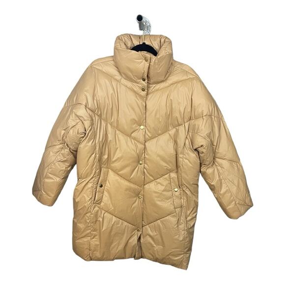 J. Crew Villa Shiny Puffer Coat Made with PrimaLoft in Sand Castle Size S NWT - Picture 5 of 15